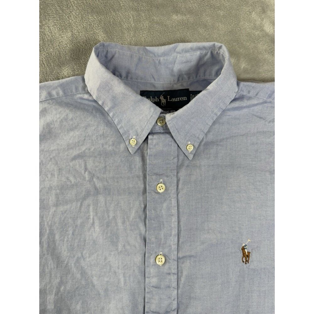 Ralph Lauren Light Blue Button-Down Oxford Shirt with Polo Logo